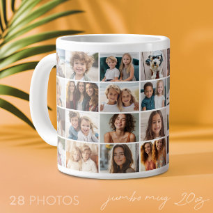 28 Foto Collage Raster - Modern, Minimaal Wit Extra Grote Beker