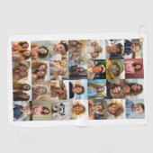 28 Fotocollage - Aangepaste tekst - Zwart en wit Golfhanddoek (Horizontaal)