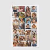 28 Fotocollage - Aangepaste tekst - Zwart en wit Golfhanddoek (Voorkant)