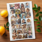 28 Fotocollage - Aangepaste tekst - Zwart en wit Theedoek