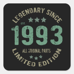 28 jaar oude dag dag 1993 legend sinds 28 septembe vierkante sticker