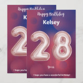 28-jarige Happy Birthday-kaart (Voorkant / Achterkant)