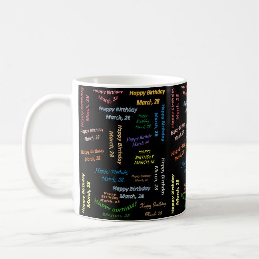 28 mars Mug d'anniversaire (Gauche)