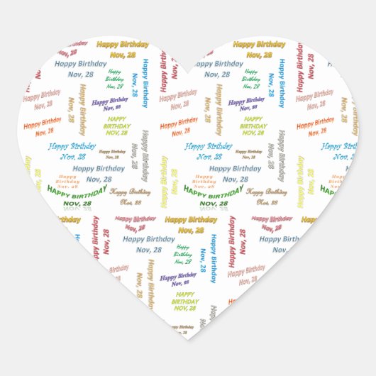 28 november, 28-jarige Sticker (Voorkant)