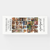 28 Photo Collage Afstuderen Modern Minimal White Spandoek (Horizontaal)