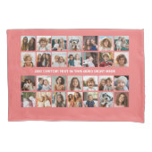 28 Photo Collage Grid - 1 Tekstvak - roos Kussensloop (Voorkant)