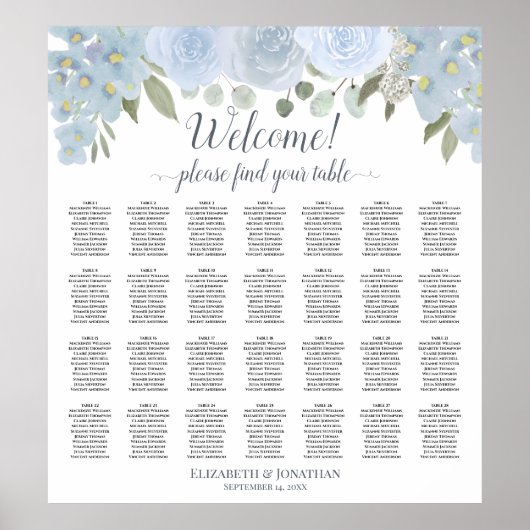 28 Tableau Bleu Dusty Floral Boho Chic Seating Cha (Devant)