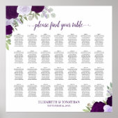 28 Tableau Boho pourpre Mariage floral tableau (Devant)