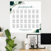 28 Tableau Mariage floral Emerald Boho (Bureau à domicile)
