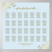 28 Tableau Mariage Plat en poudre Bleu et Or (Devant)