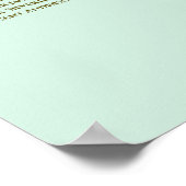 28 Tableau Mariage Plat Mint Vert & Or (Coin)