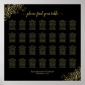 28 Tableau Mariage Sièges Noir & Or Frills (Devant)