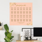 28 Tableau Mariage Sièges Poche de corail et or (Bureau à domicile)
