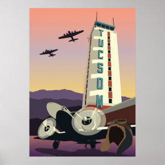 28 x20-inch Luchtvaarttower - Tucson, Arizona Poster