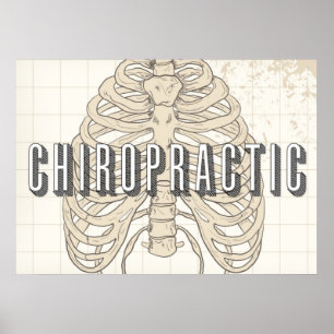 28" x 20", poster vintage de chiropractie