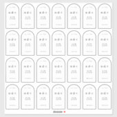 28 x Zwart Wit Moderne Fles Gin Wijnboog Vinyl Sticker (Vel)