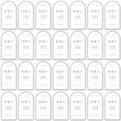 28 x Zwart Wit Moderne Fles Gin Wijnboog Vinyl Sticker (Voorkant)