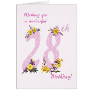 28e anniversaire Fleur Nombre décoré