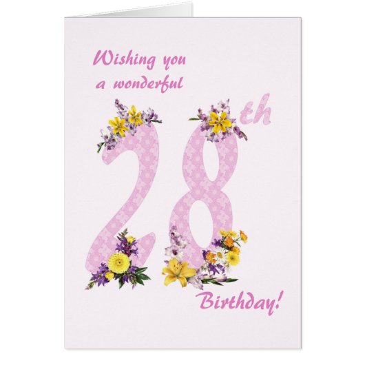 28e anniversaire Fleur Nombre décoré (Devant)
