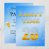 28e anniversaire invitation à la fête avec bière (Devant / Derrière)