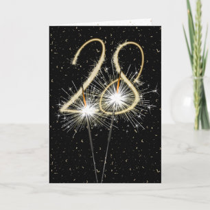 28e bruiloft-sparklers kaart