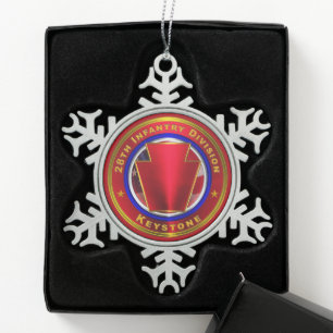 28e infanteriedivisie tin sneeuwvlok ornament
