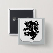 28e Infanteriestelsel - Zwarte leeuwen Vierkante Button 5,1 Cm (Voorkant /achterkant)