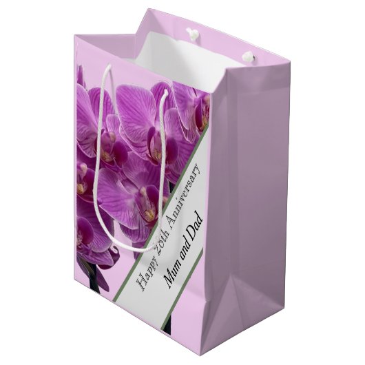 28e Jubileum voor bruiloft bewerken Medium Cadeauzakje (Voorkant Gekanteld)