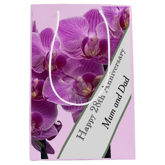 28e Jubileum voor bruiloft bewerken Medium Cadeauzakje (Voorkant)