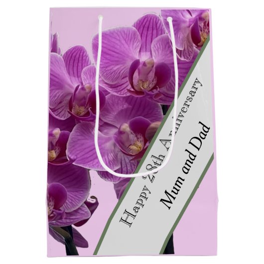 28e Jubileum voor bruiloft bewerken Medium Cadeauzakje (Achterkant)