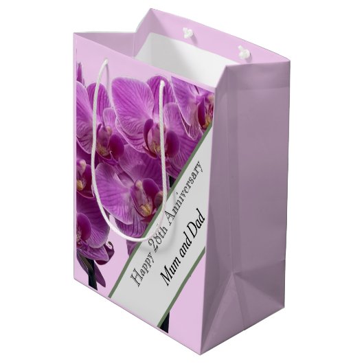 28e Jubileum voor bruiloft bewerken Medium Cadeauzakje (Achterkant Gekanteld)