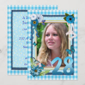 28e uitnodiging voor verjaardagsfeestje (Voorkant / Achterkant)