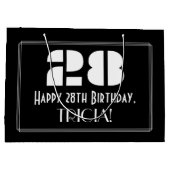 28e verjaardag ~ Art Deco geïnspireerde look "28" Groot Cadeauzakje (Achterkant)