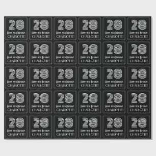28e verjaardag: Art Deco Geïnspireerde look "28" m Cadeaupapier