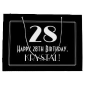 28e verjaardag: Art Deco geïnspireerde stijl "28", Groot Cadeauzakje (Achterkant)