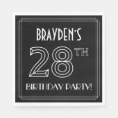 28e verjaardag: Art Deco Style + aangepaste naam Servet (Voorkant)