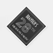 28e verjaardag: Art Deco Style + aangepaste naam Servet (Hoek)