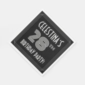 28e verjaardag: Art Deco Style + aangepaste naam Servet (Hoek)