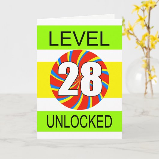 28e verjaardag computergamer kaart (Gele Bloem)