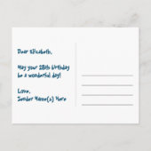 28e verjaardag: Fun Hearts Pattern, Regenboog 28 Briefkaart (Achterkant)