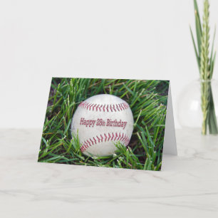 28e verjaardag honkbal in gras kaart