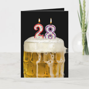 28e verjaardag in zwart kaart