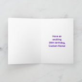 28e verjaardag: Leuke regenboog #, Aangepaste naam Kaart (Binnen)