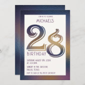 28e verjaardag uitnodiging (Voorkant / Achterkant)