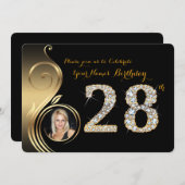 28ème, Invitation Anniversaire, Numéro Diamant, Ph (Devant / Derrière)