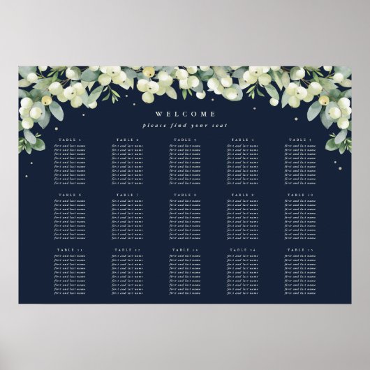 28x20" 15 Tableaux de 10 places Poster (Devant)