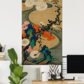 29. 菊 流 図, 若 冲 Chrysanthemum & Stream, Jakuchüu Poster (Thuiskantoor)