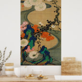 29. 菊 流 図, 若 冲 Chrysanthemum & Stream, Jakuchüu Poster (Keuken)