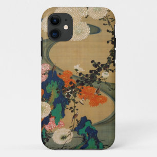 29. 菊 流 図, 若 Chrysanthemum & Stream, Jakuchu iPhone 11 Hoesje