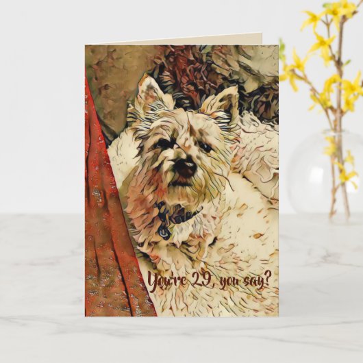 29 encore ? Carte d'anniversaire (Fleur jaune)